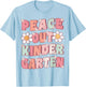 Peace Out Kindergarten Cute Groovy Last Day of Kindergarten T-Shirt - T-Shirt | Light Blue
