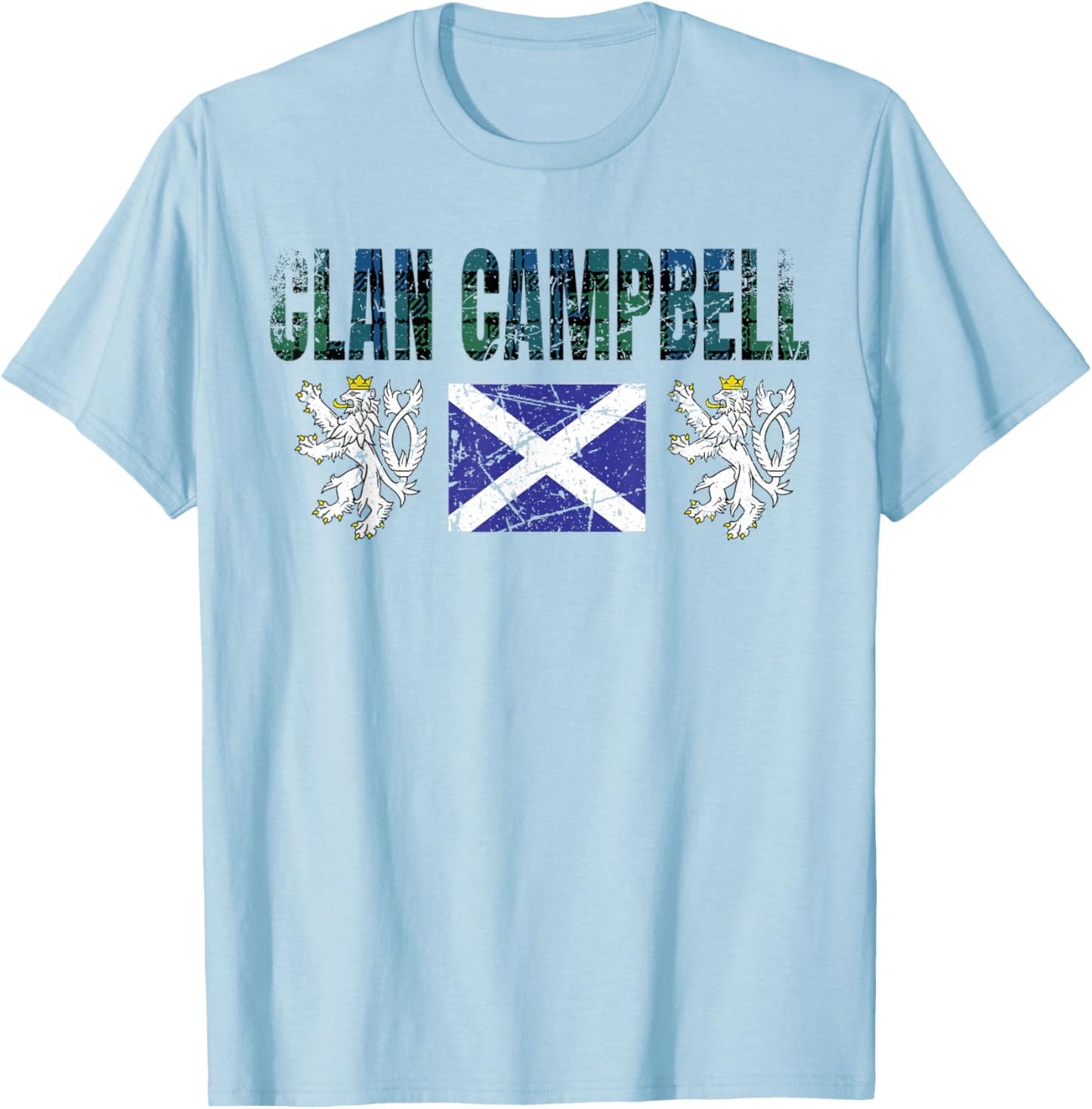 Clan Campbell Tartan Scottish Family Name Scotland Pride T-Shirt - T-Shirt | Light Blue