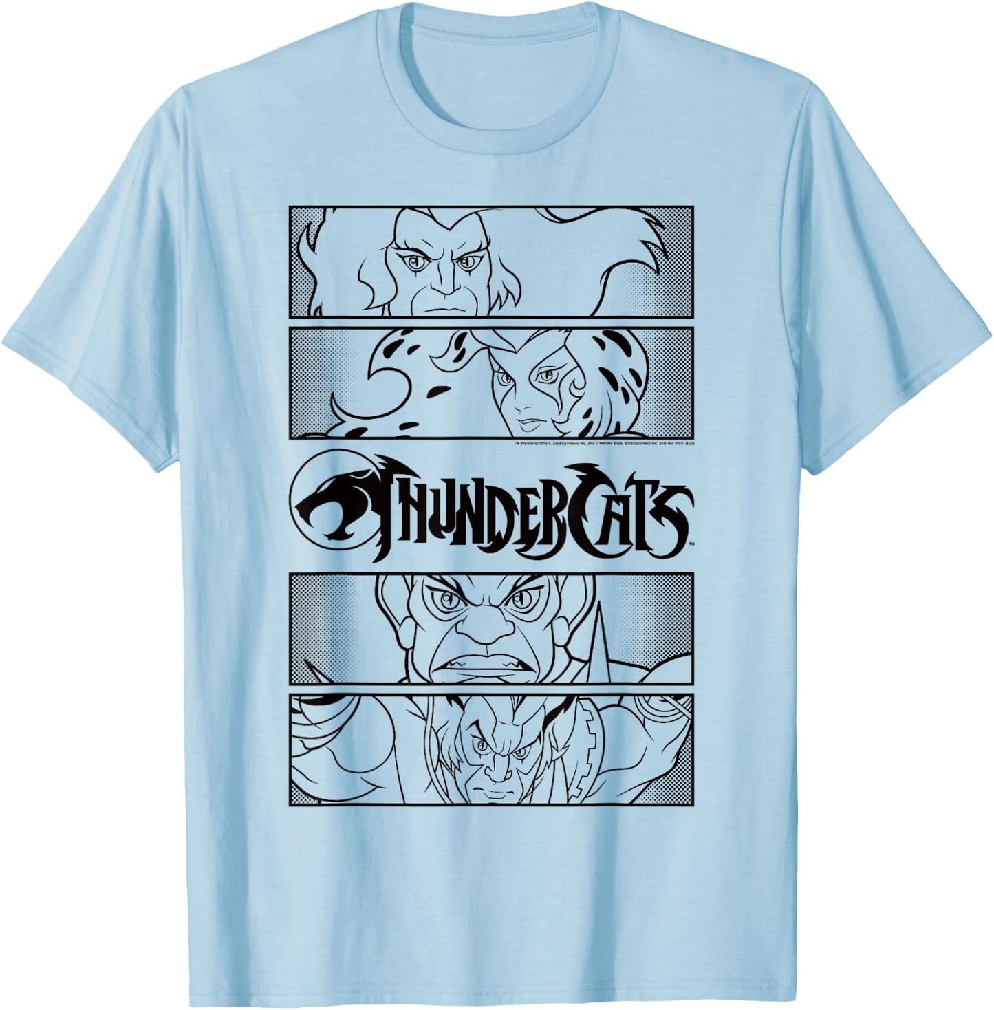 Thundercats Group Shot Comic Panels T-Shirt - T-Shirt | Light Blue