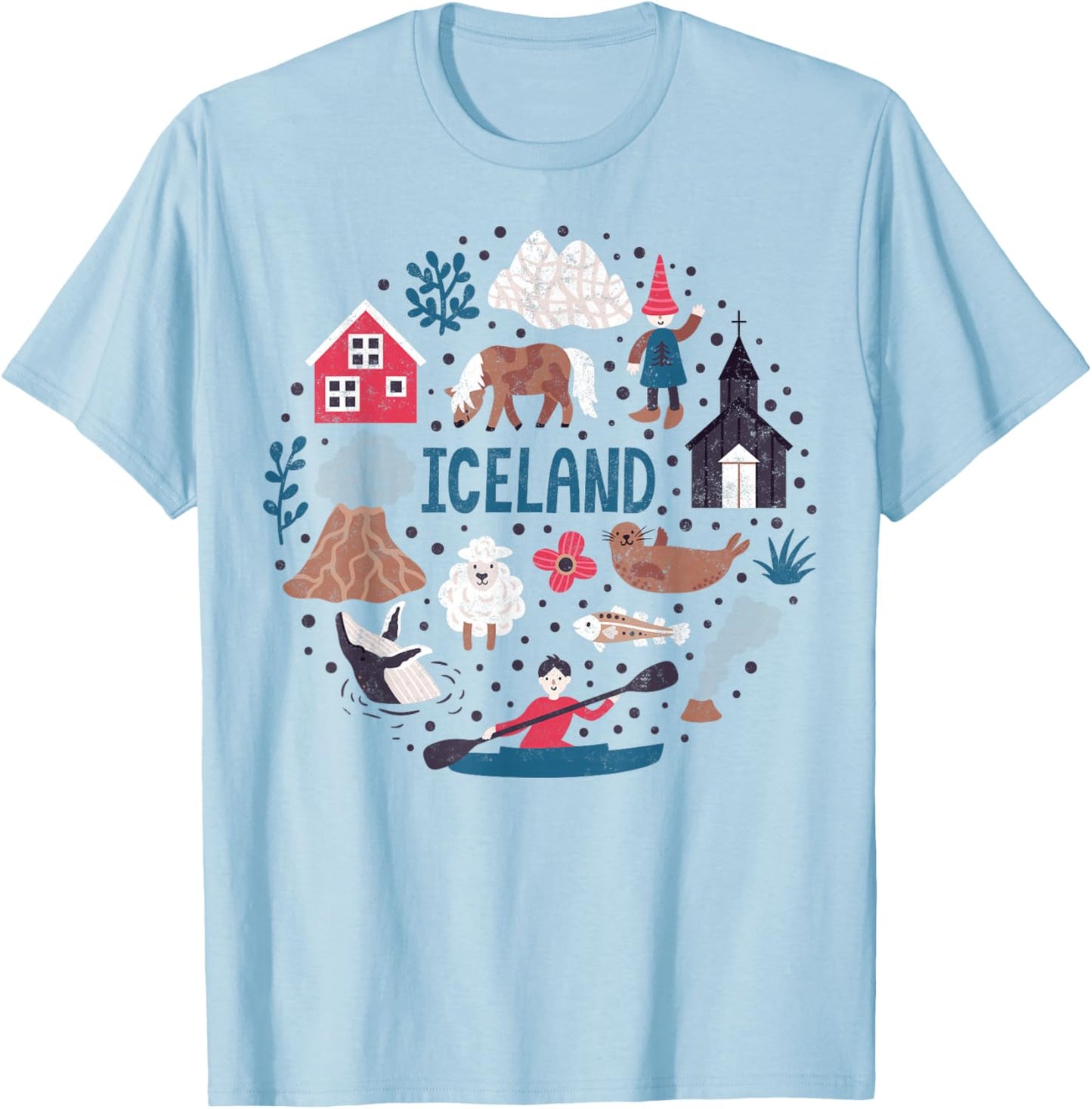 Travel Europe Iceland Reykjavik Family Vacation Souvenir , Small T-Shirt - T-Shirt | Light Blue