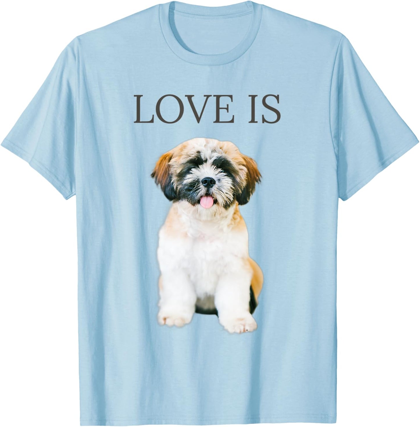 Shih Tzu Shirt Women Men Kids Love Dog Mom Dad Pet Puppy T-Shirt - T-Shirt | Light Blue