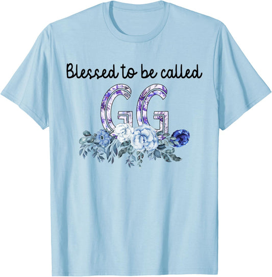 Blessed To Be Called GG Cute Flowers Gifts T-Shirt - T-Shirt | Light Blue
