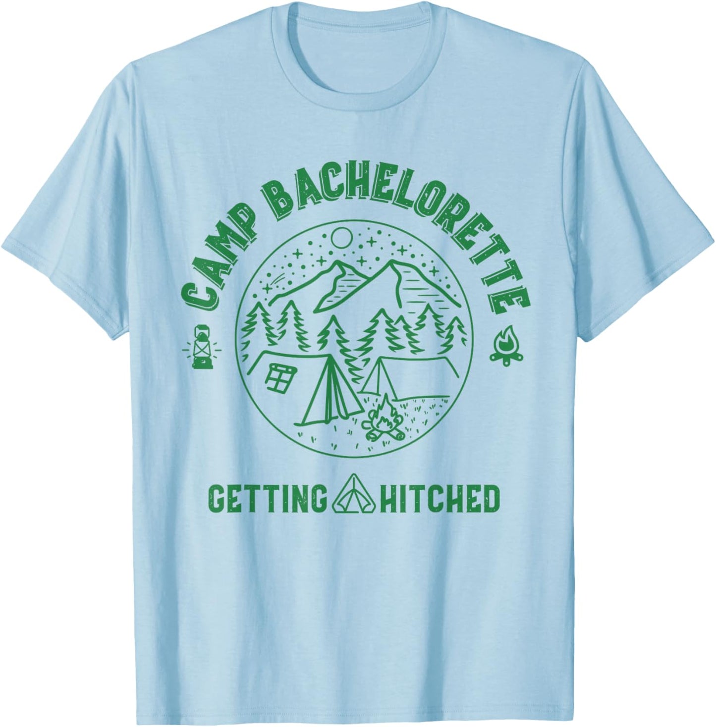 Camp Bachelorette Getting Hitched Bride Party Matching Gift T-Shirt - T-Shirt | Light Blue