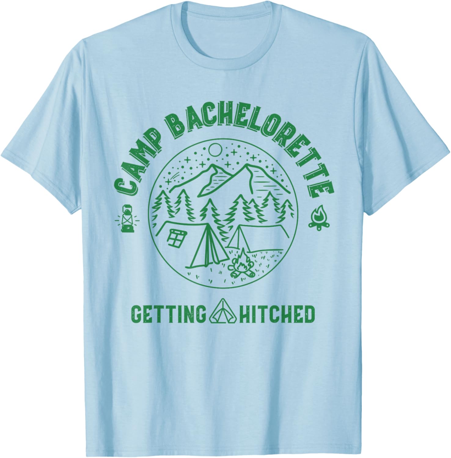 Camp Bachelorette Getting Hitched Bride Party Matching Gift T-Shirt - T-Shirt | Light Blue
