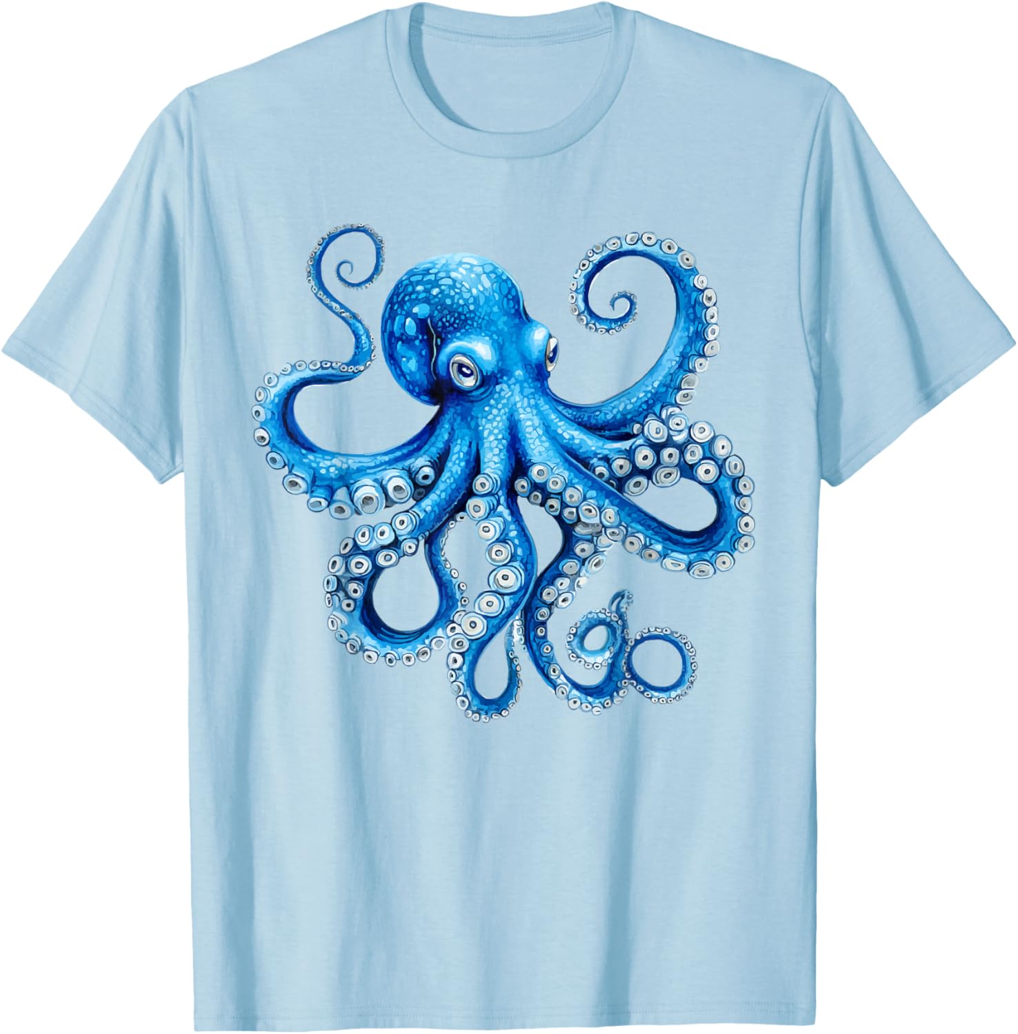 Cool Blue Octopus Sea Ocean Lover,Tentacles Octopus Lover T-Shirt - T-Shirt | Light Blue