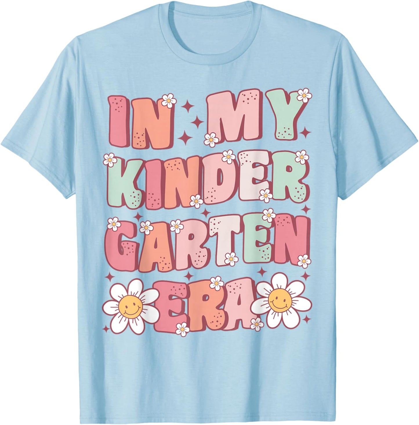 in My Kindergarten Era Groovy Kindergarten Back to School T-Shirt - T-Shirt | Light Blue