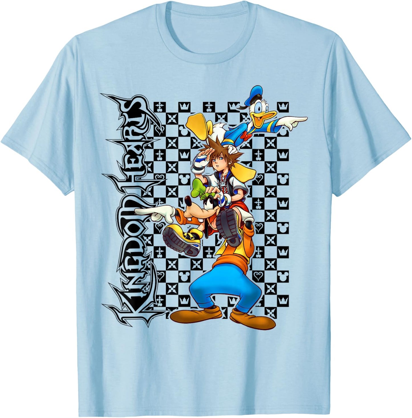 Kingdom Hearts - Check Group T-Shirt - T-Shirt | Light Blue