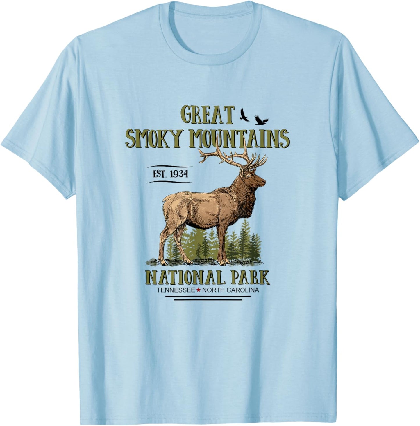 Great Smoky Mountains National Park T-Shirt - T-Shirt | Light Blue
