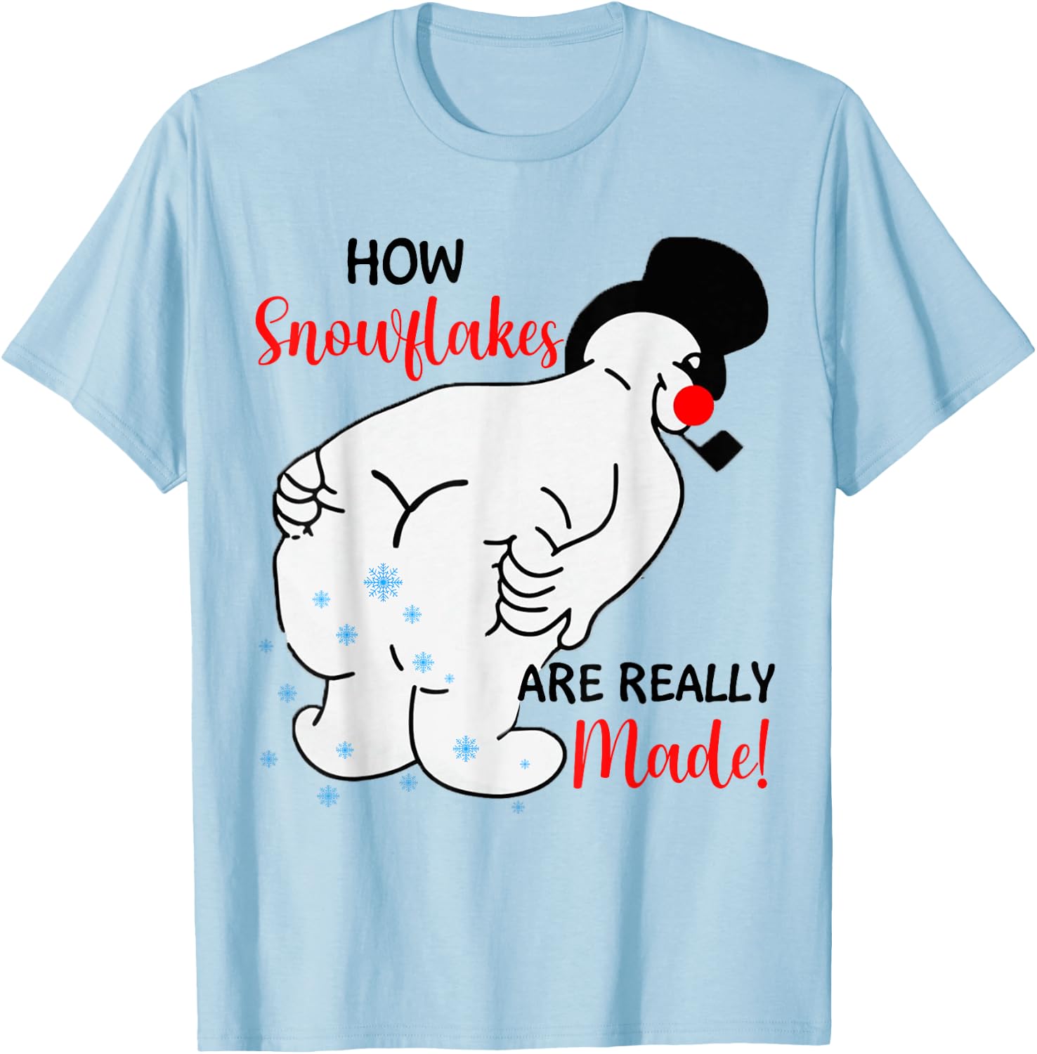 Funny Christmas Snowman Pajamas Kids Boys Girls Toddler Xmas T-Shirt - T-Shirt | Light Blue