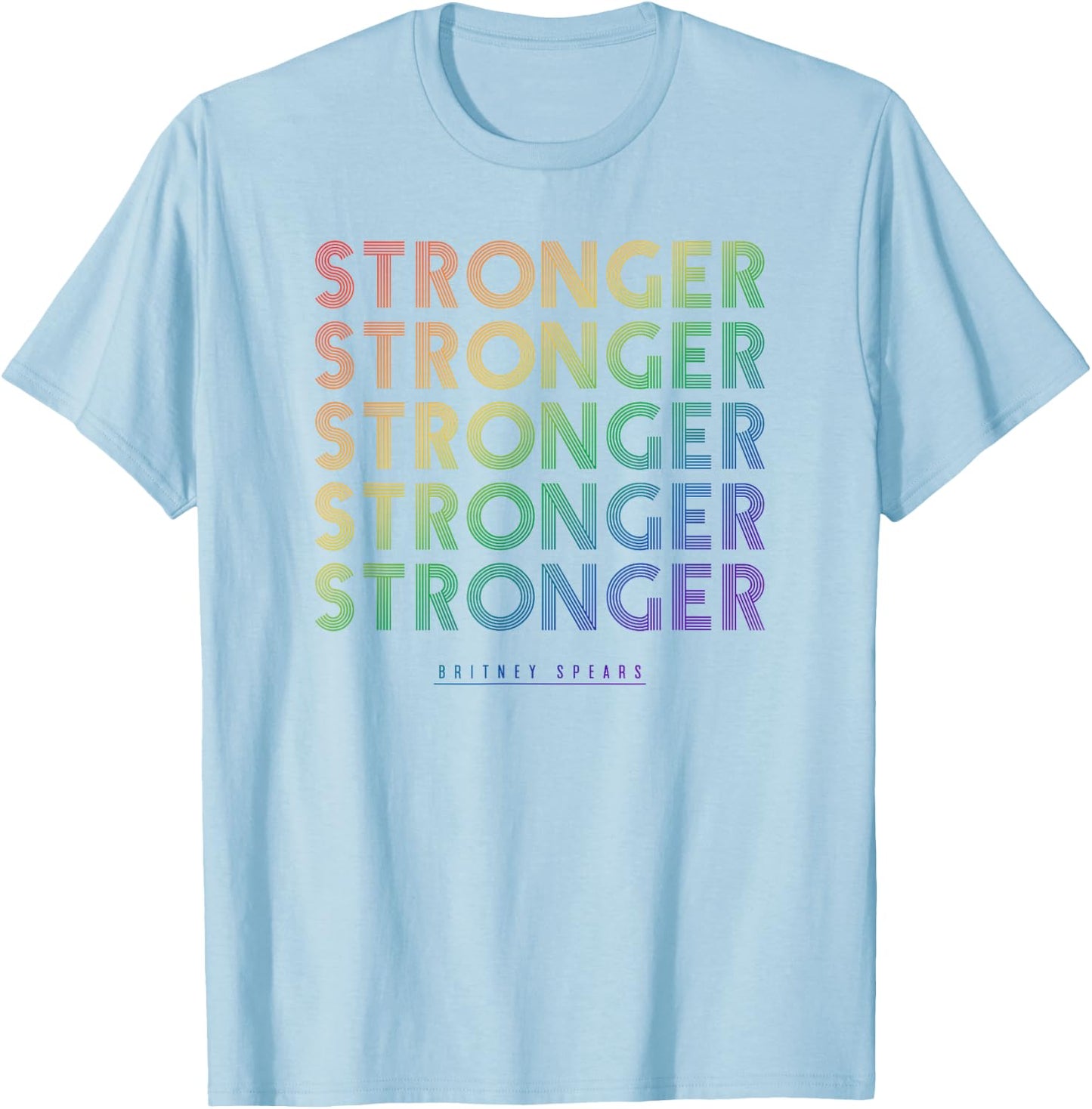 Britney Spears - Stronger (Rainbow) T-Shirt - T-Shirt | Light Blue