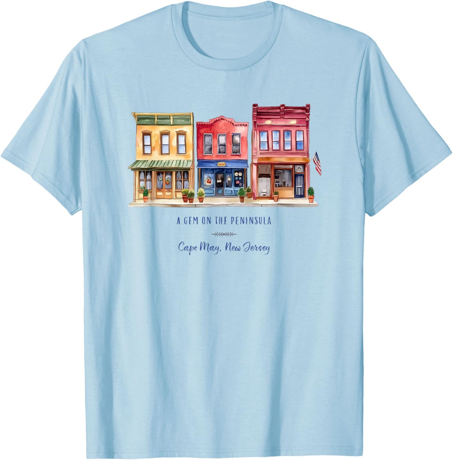 Cape May, New Jersey Country Vintage Historic Small Town T-Shirt - T-Shirt | Light Blue