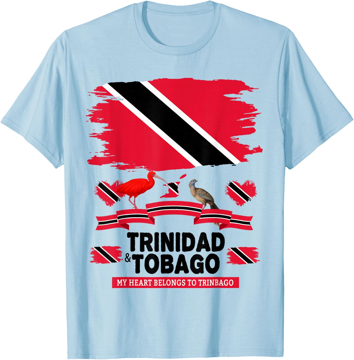Trinidad Flag Idea with Trinidad & Tobago Culture T-Shirt - T-Shirt | Light Blue