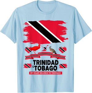Trinidad Flag Idea with Trinidad & Tobago Culture T-Shirt - T-Shirt | Light Blue