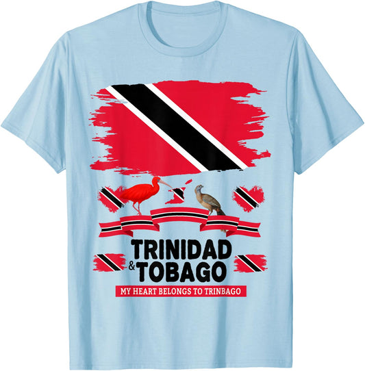Trinidad Flag Idea with Trinidad & Tobago Culture T-Shirt - T-Shirt | Light Blue