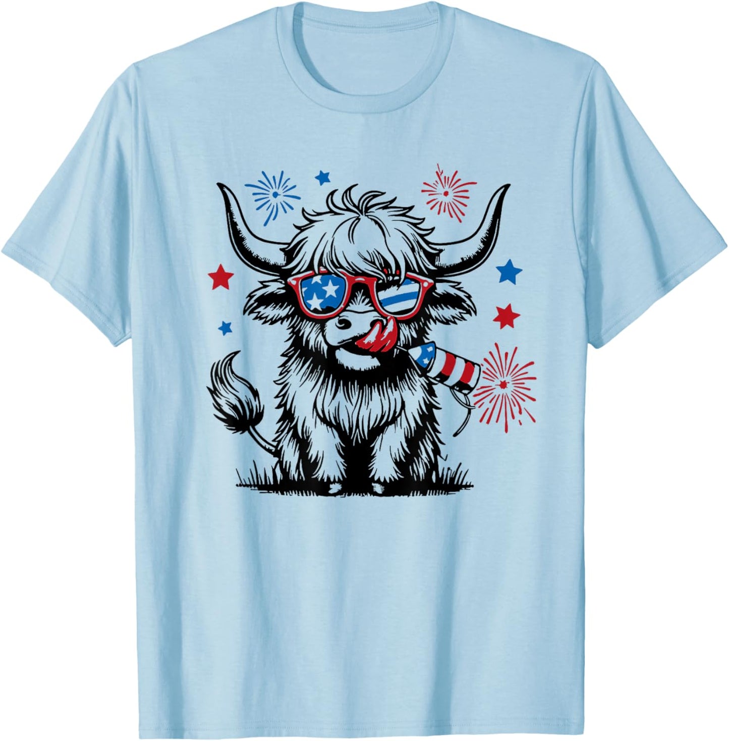 4th July Heifer T-Shirt - T-Shirt | Light Blue