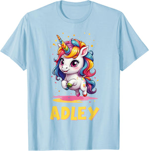 Adley Merch Unicorn Design T-Shirt - T-Shirt | Light Blue