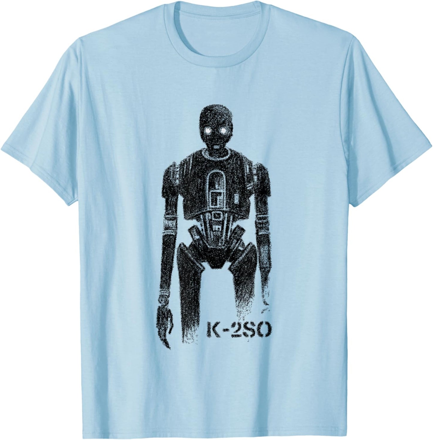 Star Wars Rogue One Iconic K-2SO Enforcer Droid Faded Logo T-Shirt - T-Shirt | Light Blue