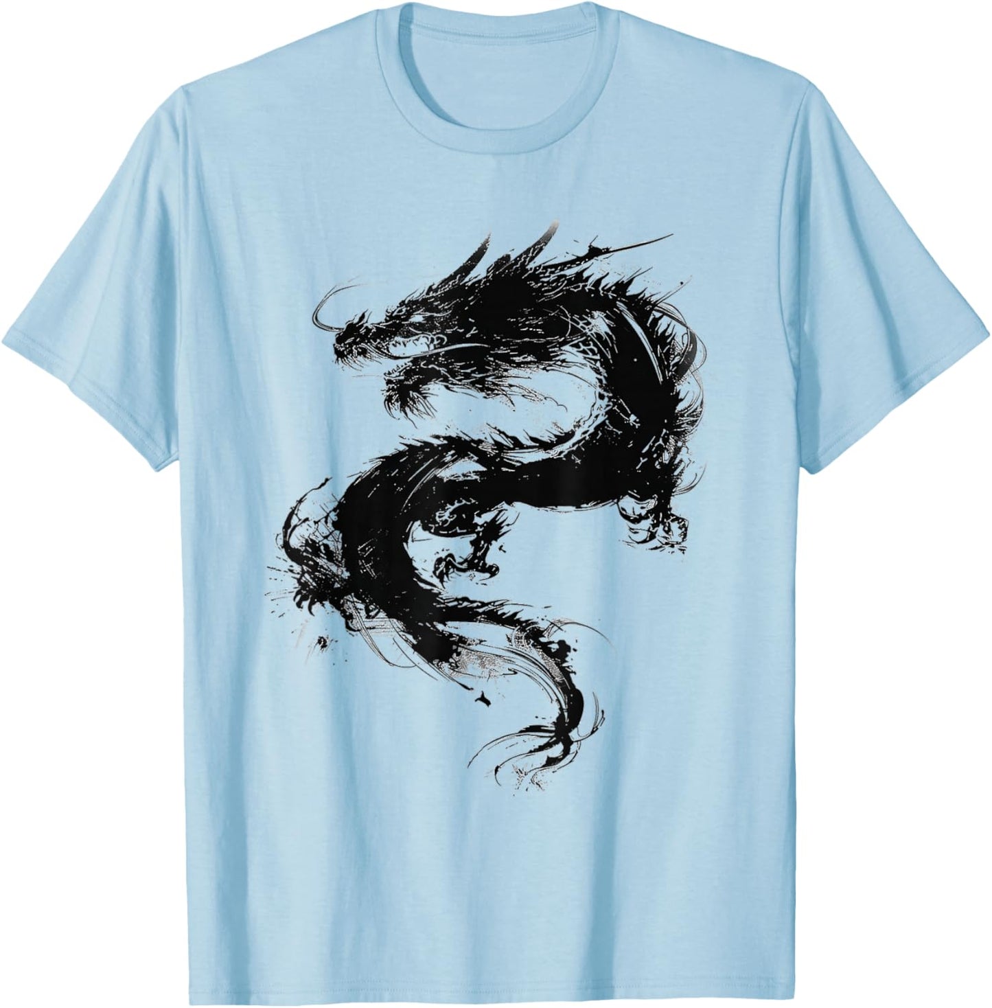 Dragon Abstrait Motif Dessin Art Animal Dragon T-Shirt - T-Shirt | Light Blue