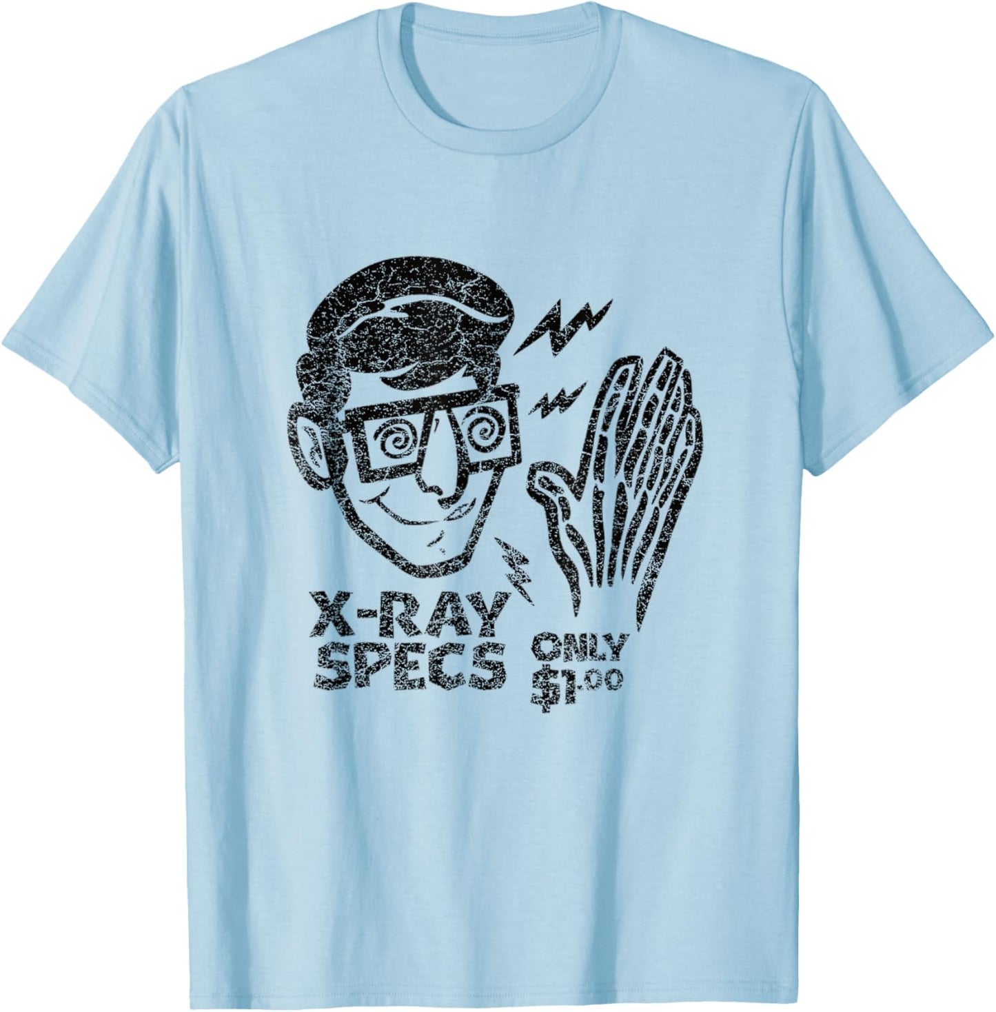 Retro X-Ray Specs Funny Nostalgia Vintage Comic Design T-Shirt - T-Shirt | Light Blue