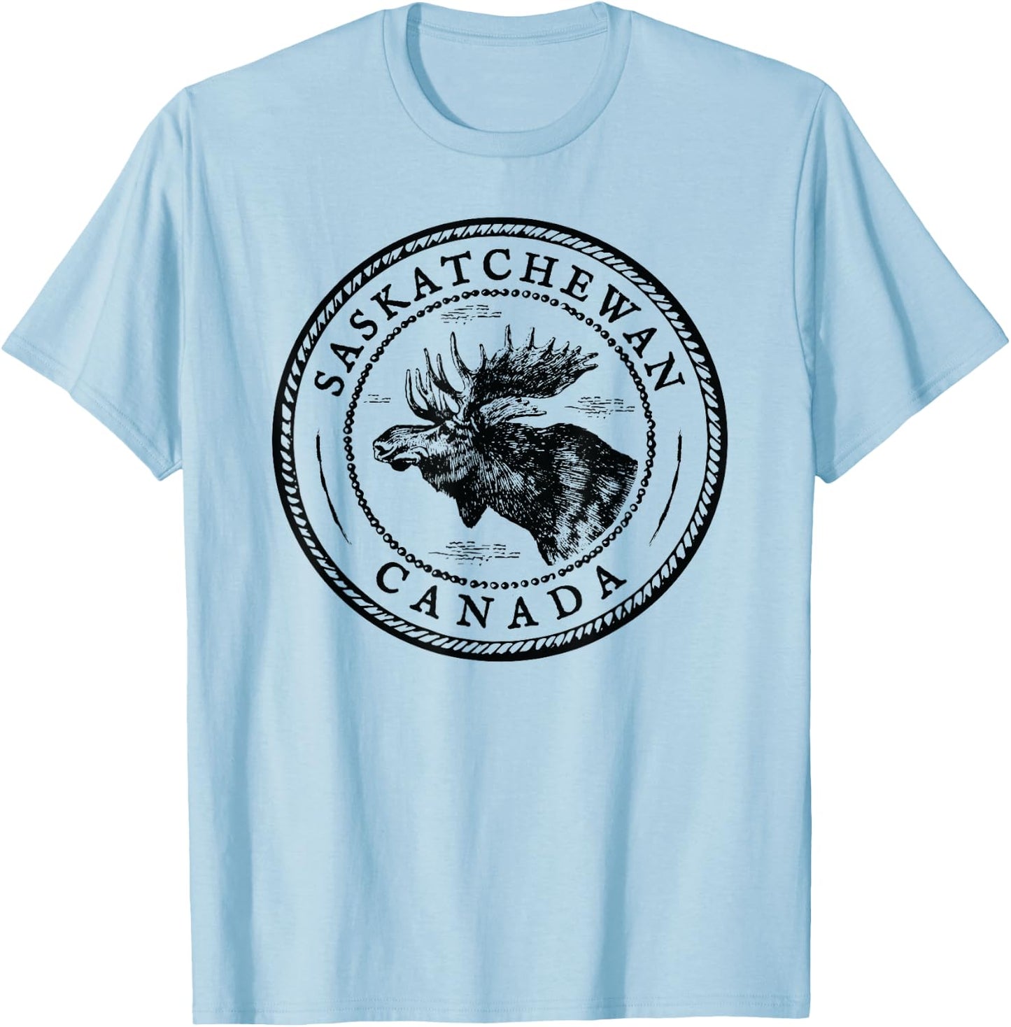 Moose Antlers Art Lovers Gift, Saskatchewan Canada Moose T-Shirt - T-Shirt | Light Blue