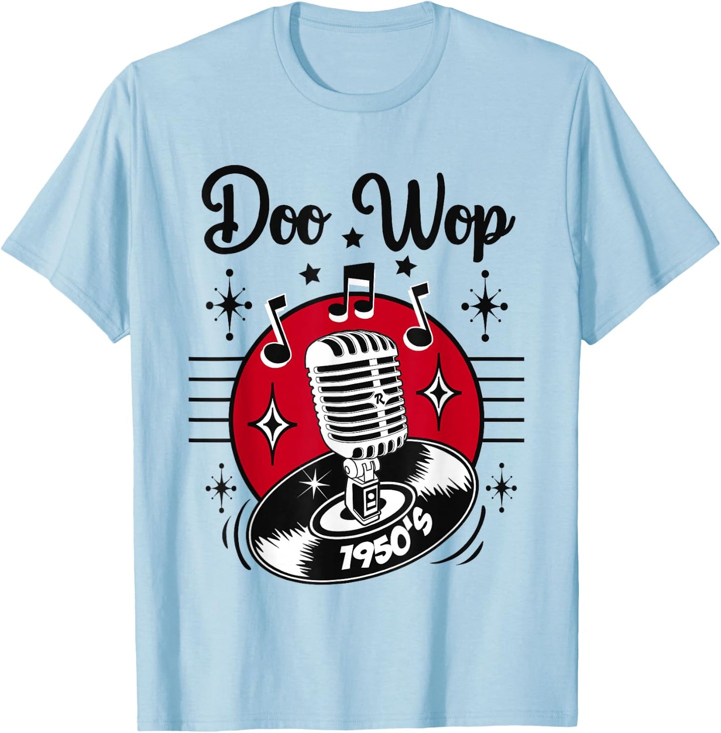 Doo Wop Costume Retro 50s Clothes Sock Hop Rockabilly T-Shirt - T-Shirt | Light Blue