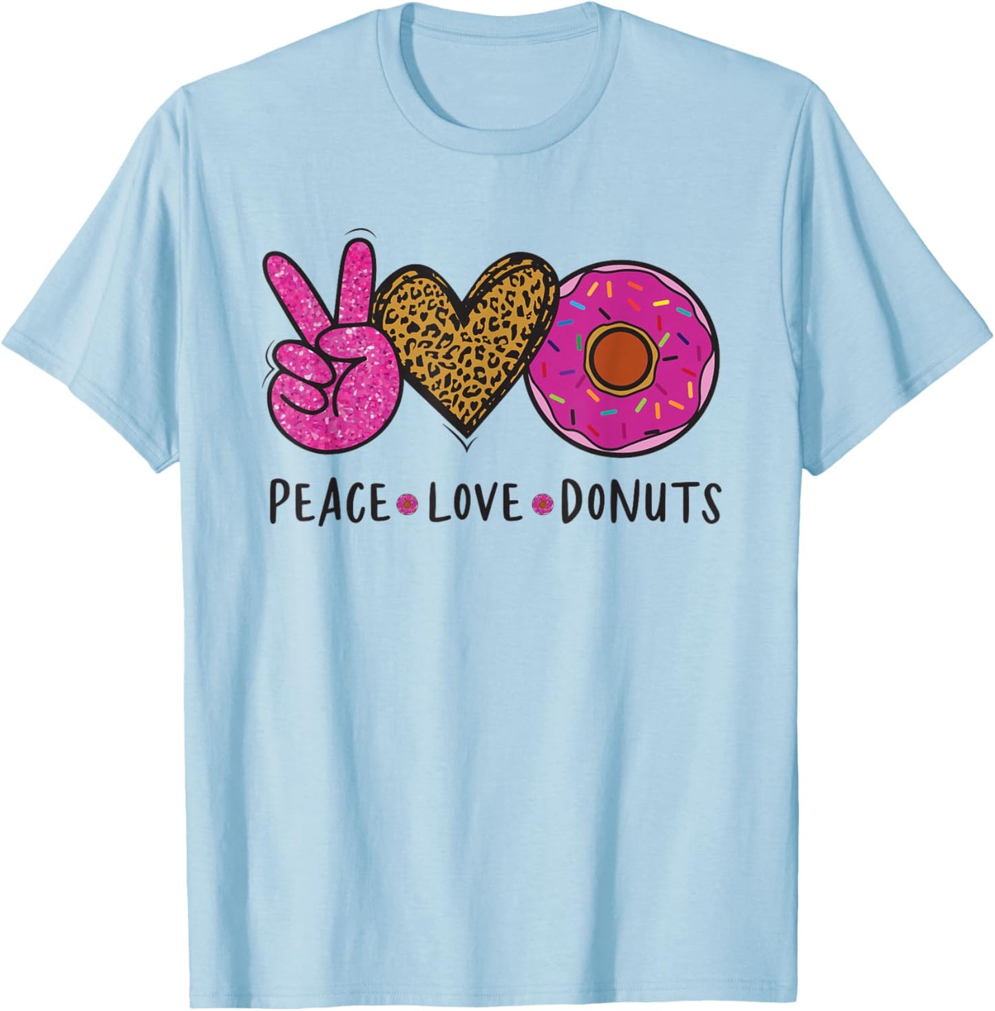 Peace Love Donuts - Donut T-Shirt - T-Shirt | Light Blue