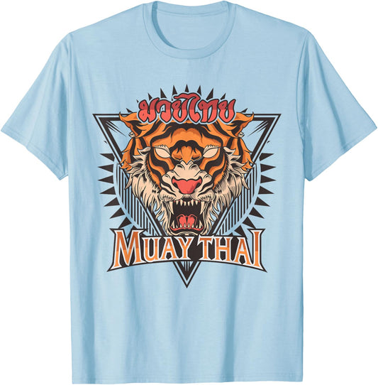 Tigar Muay Thai MMA Vintage Kickboxing Training T-Shirt - T-Shirt | Light Blue