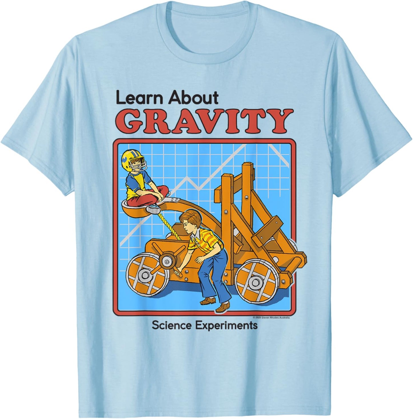 Learn About Gravity Sarcastic Retro Funny Adult Humor T-Shirt - T-Shirt | Light Blue