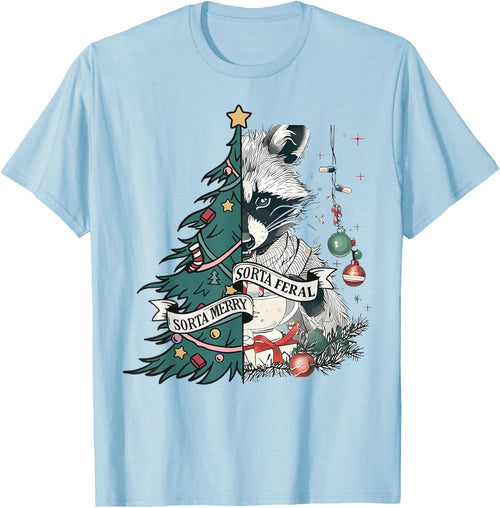Funny Christmas Sorta Merry Sorta Feral Raccoon Xmas Tree