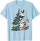 Funny Christmas Sorta Merry Sorta Feral Raccoon Xmas Tree T-Shirt - T-Shirt | Light Blue