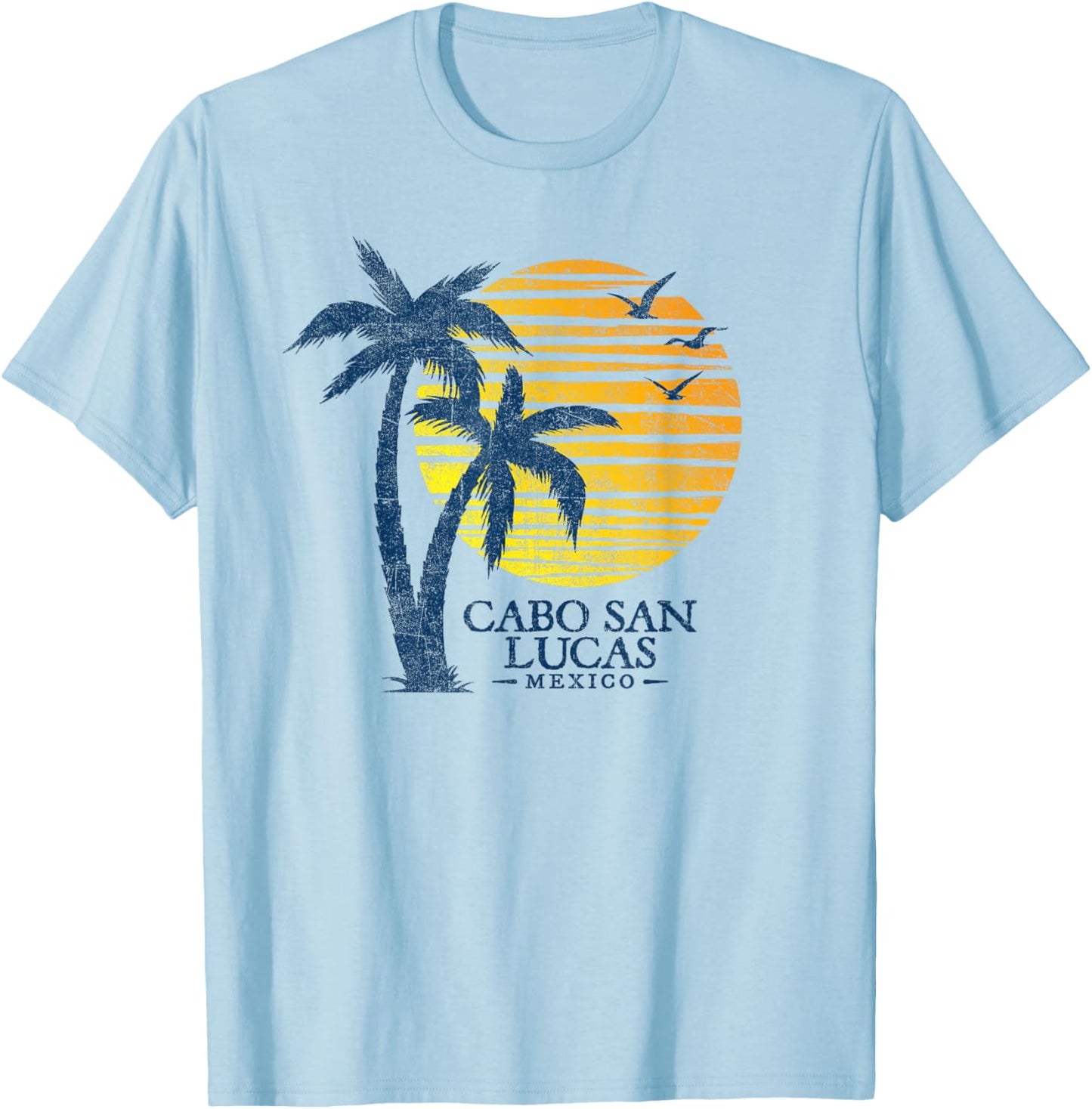 Cabo San Lucas Mexico Colorful Sunset Souvenir T-Shirt - T-Shirt | Light Blue