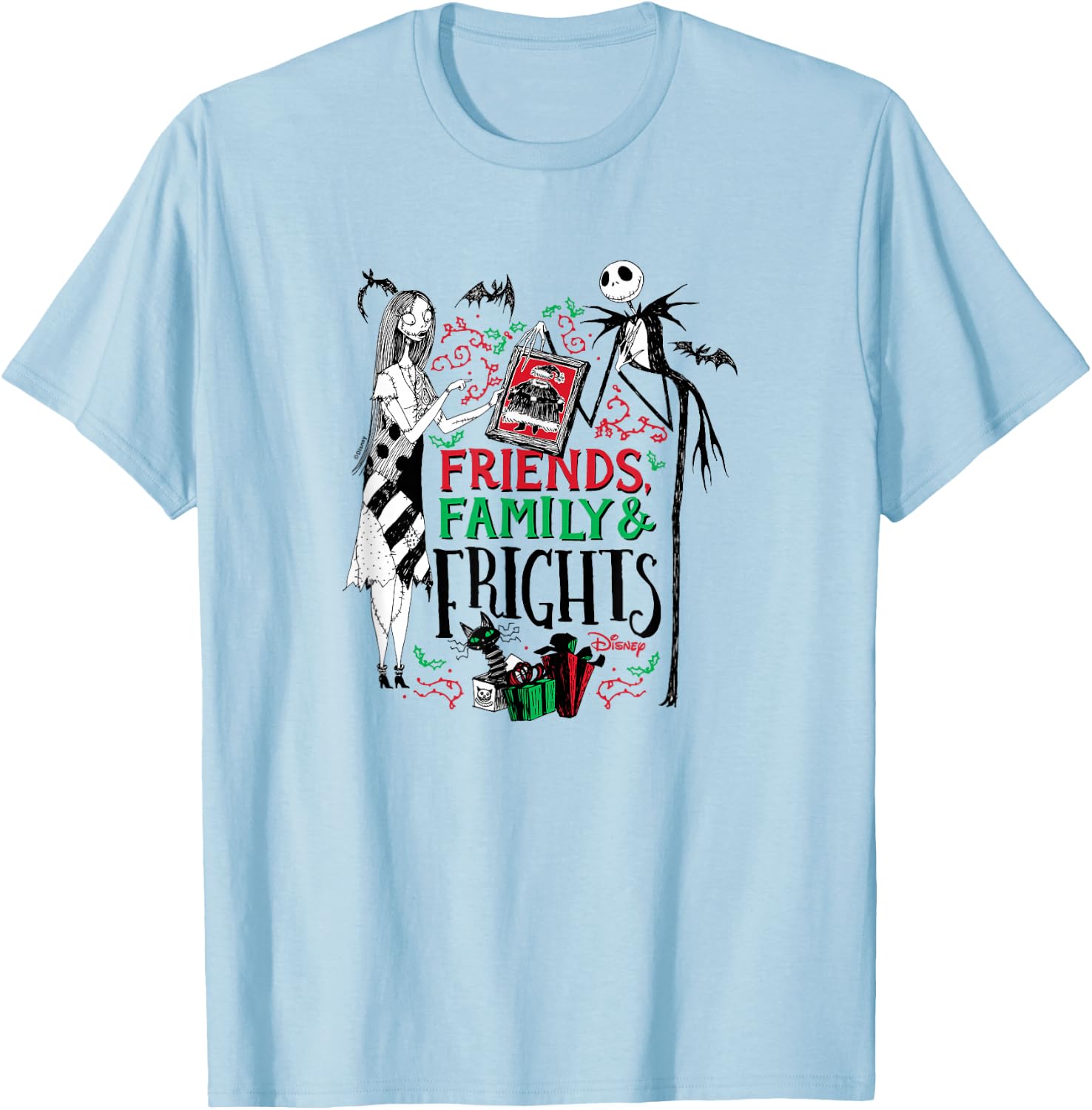 The Nightmare Before Christmas - Jack Sally Family Frights T-Shirt - T-Shirt | Light Blue