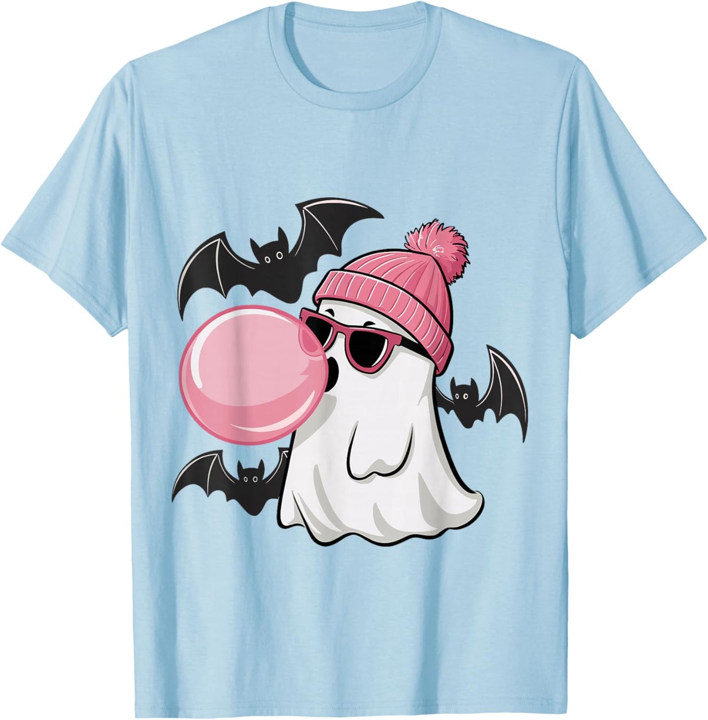 Cute Ghost Bubble Gum Lovers Spooky Halloween Costume T-Shirt - T-Shirt | Light Blue
