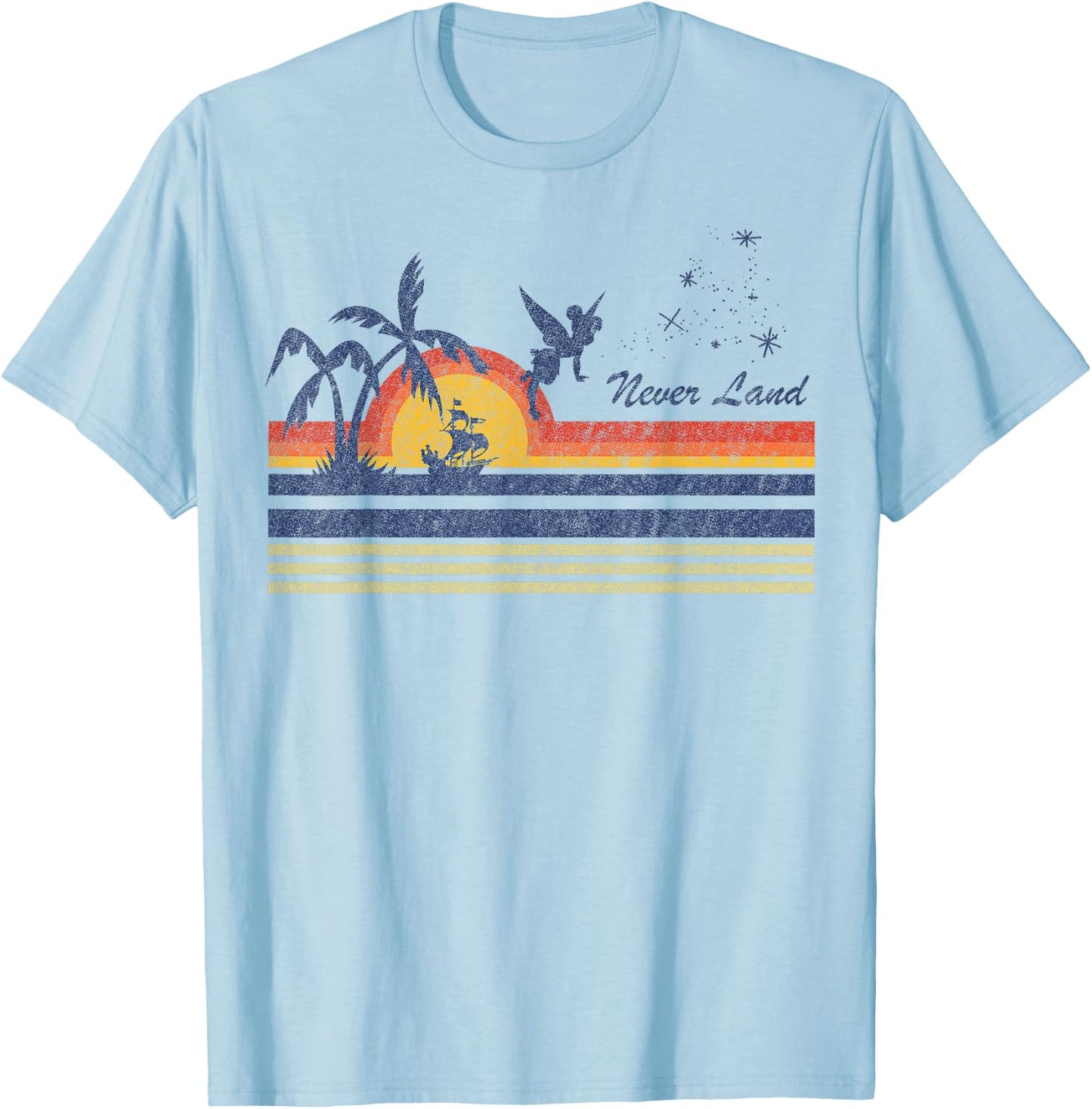 Disney Peter Pan Tinker Bell Flying Silhouette T-Shirt - T-Shirt | Light Blue