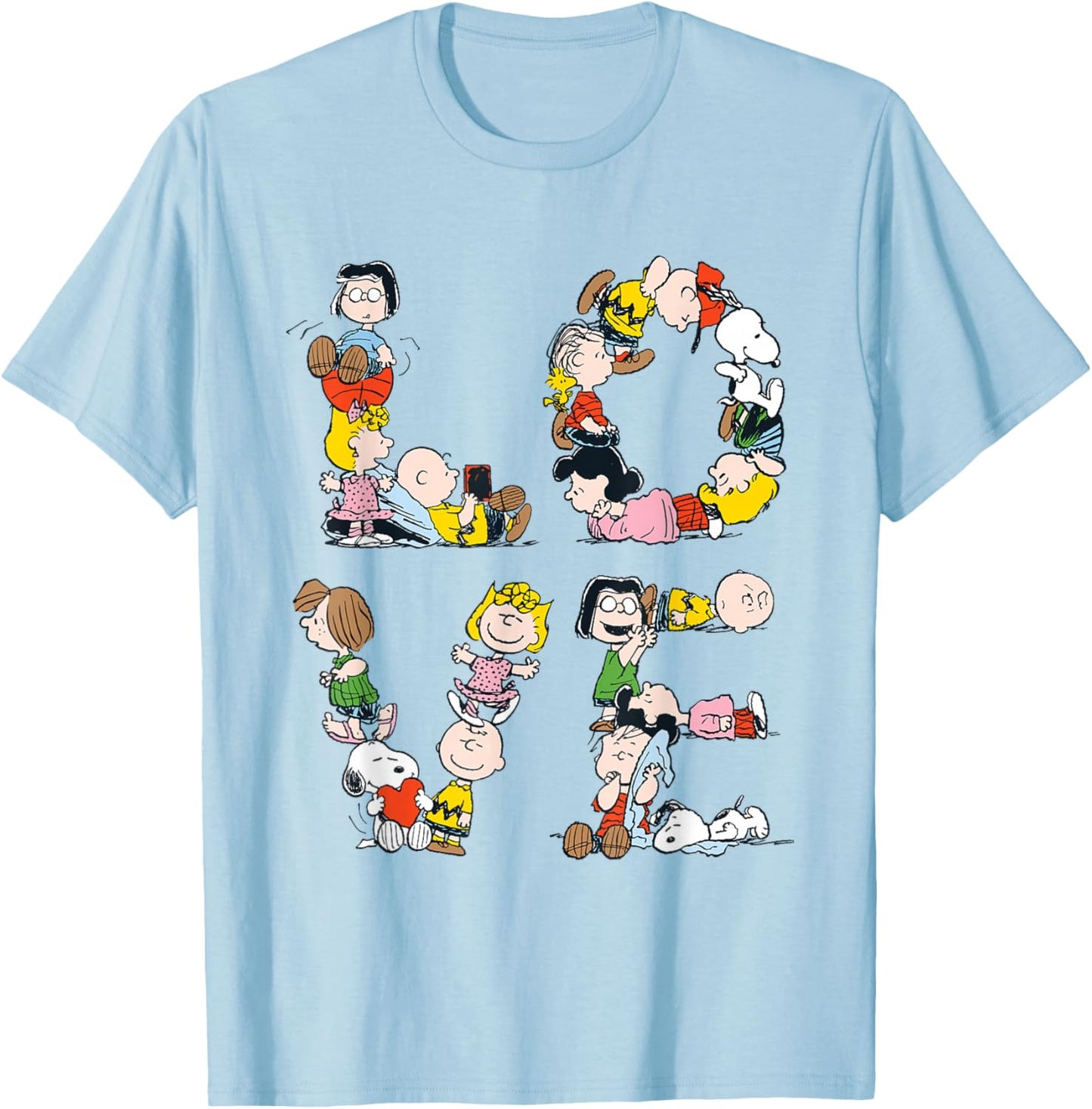 Peanuts Love Letters The Gang T-Shirt - T-Shirt | Light Blue