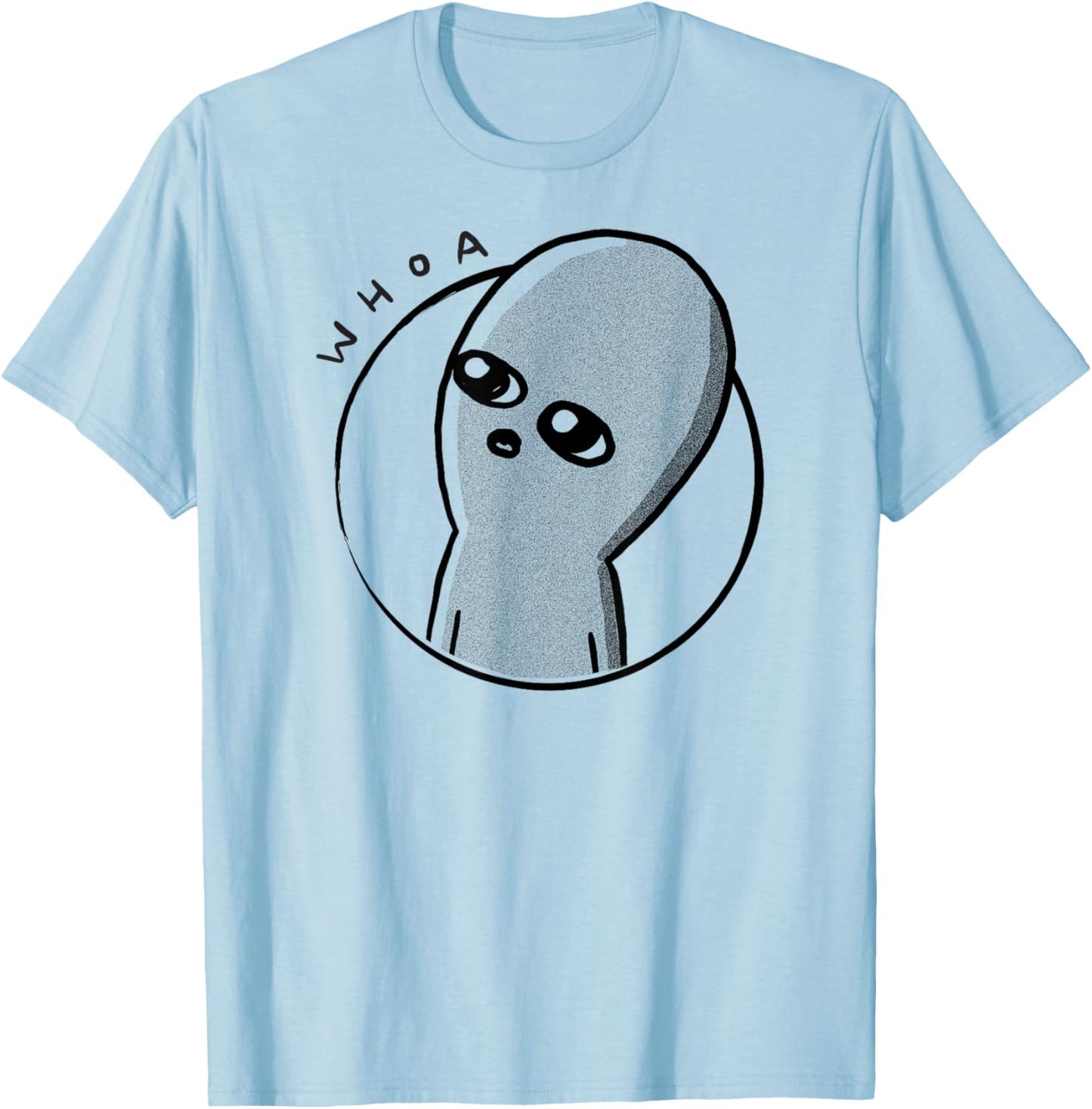 Threadless Nathan W. Pyle Strange Planet Whoa Graphic T-Shirt - T-Shirt | Light Blue