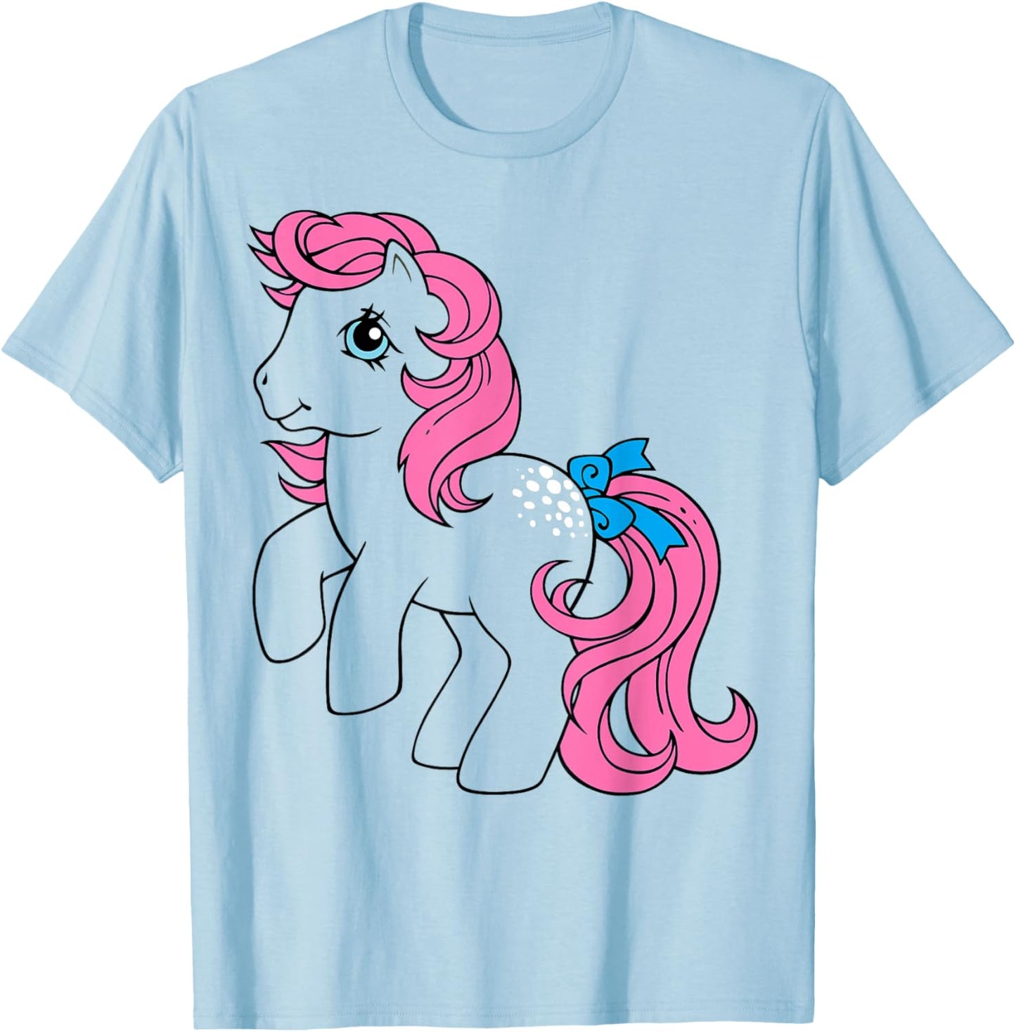 My Little Pony Vintage Cotton Candy Outline Portrait T-Shirt - T-Shirt | Light Blue
