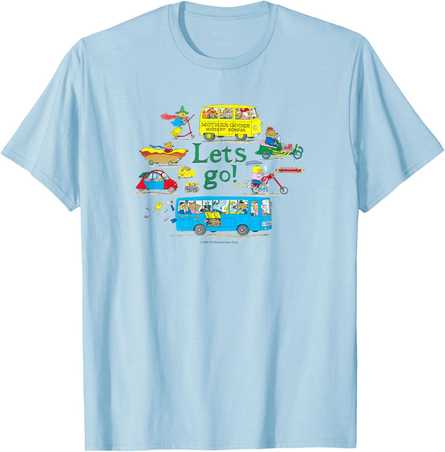 Richard Scarry Let's Go T-Shirt - T-Shirt | Light Blue