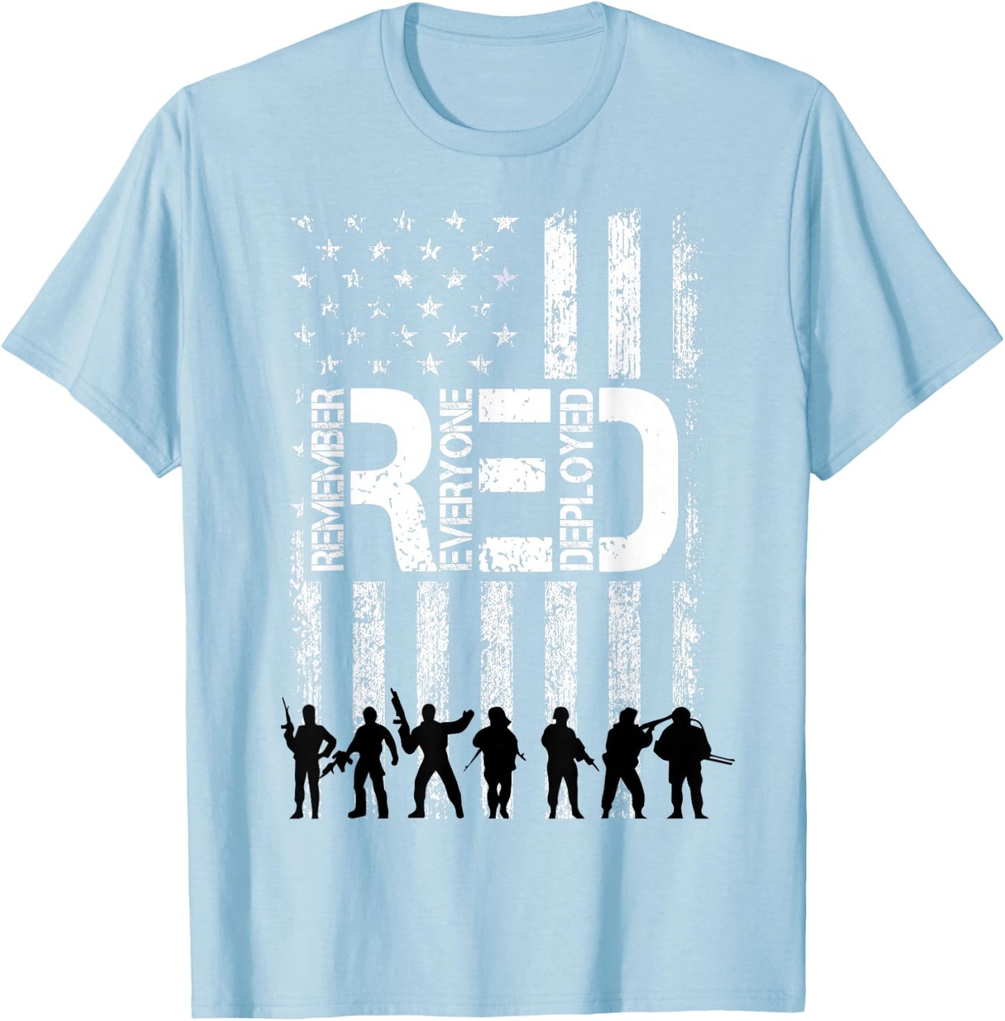 On Fridays We Wear Red Military Veteran Day American Flag Men T-Shirt - T-Shirt | Light Blue