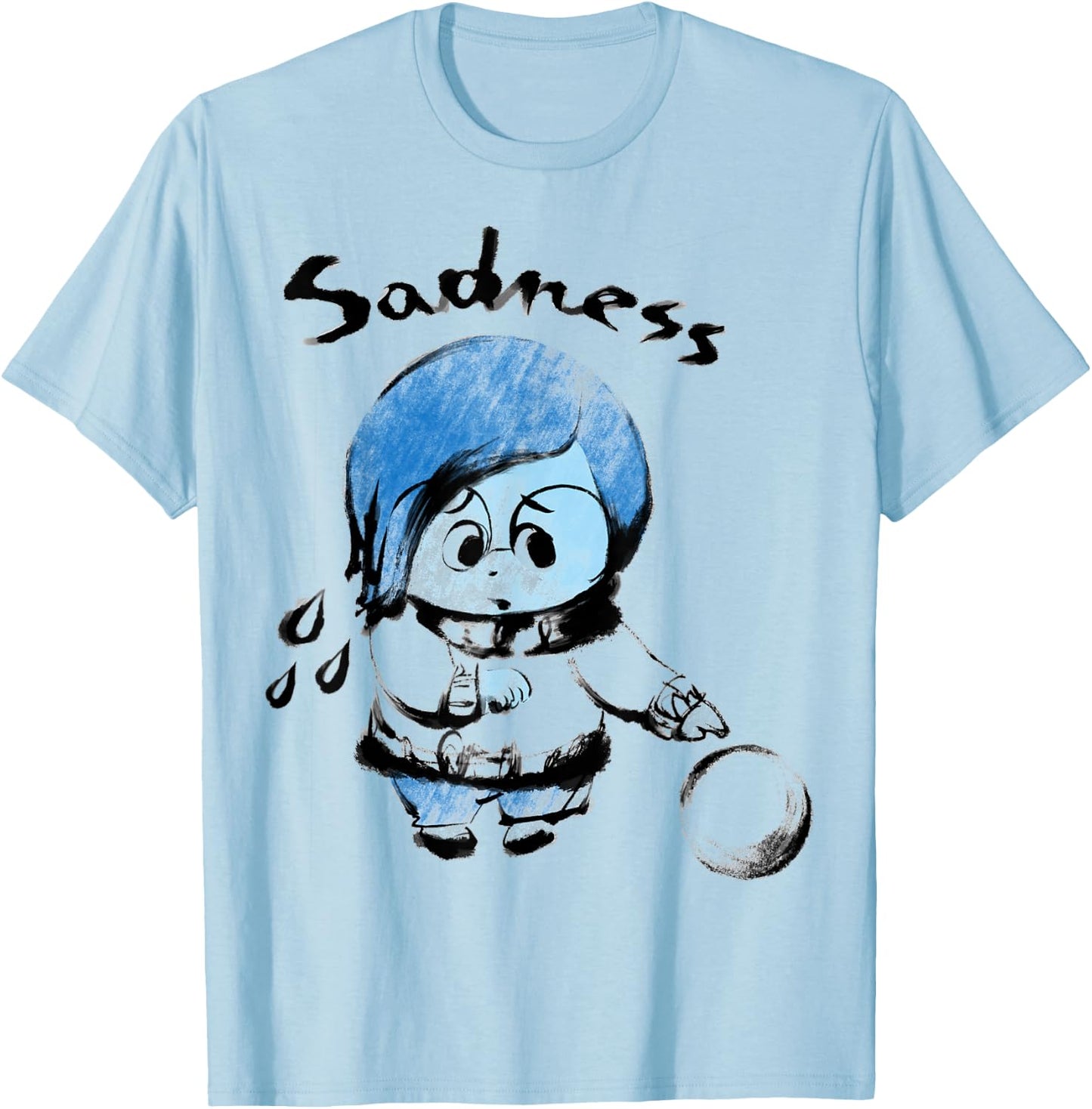 Disney Pixar Inside Out Sadness Watercolor Graphic T-Shirt - T-Shirt | Light Blue
