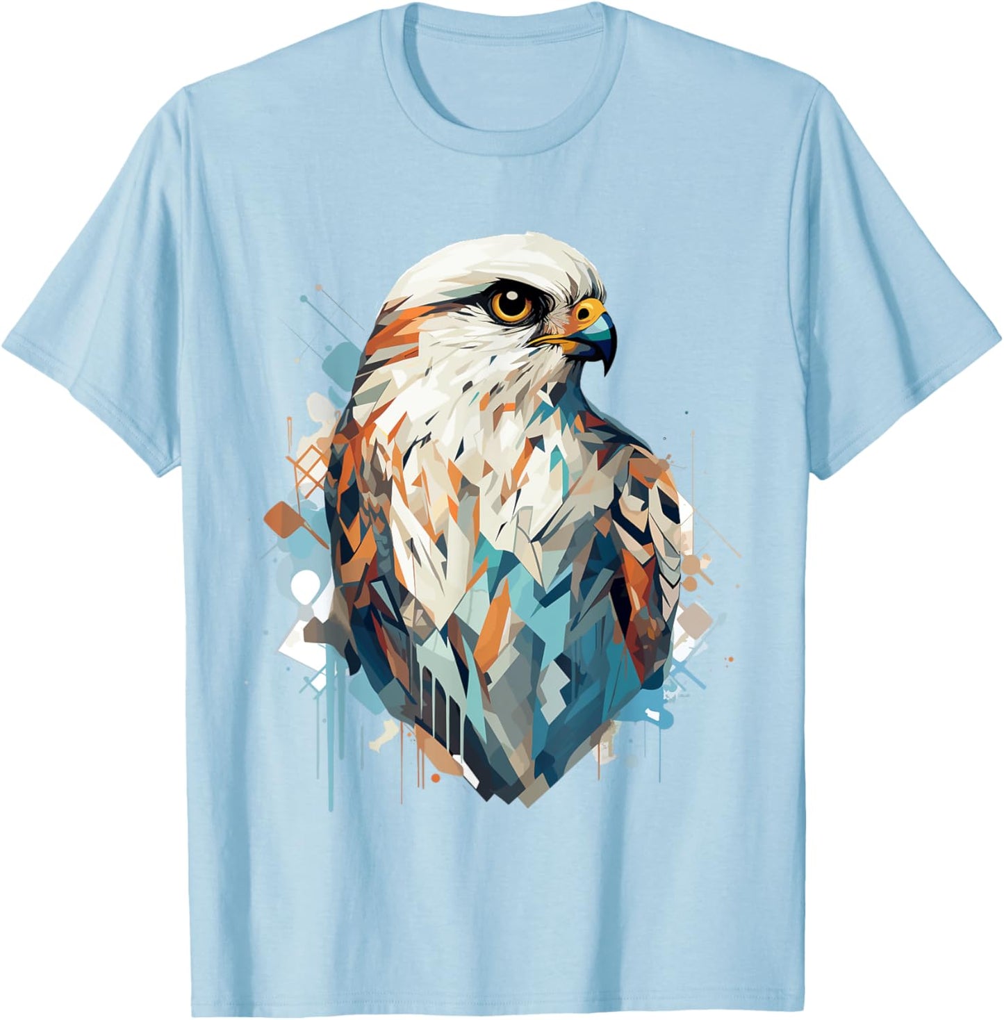 American Kestrel Bird Geometric Patten Art,Cute Kestrel Love T-Shirt - T-Shirt | Light Blue