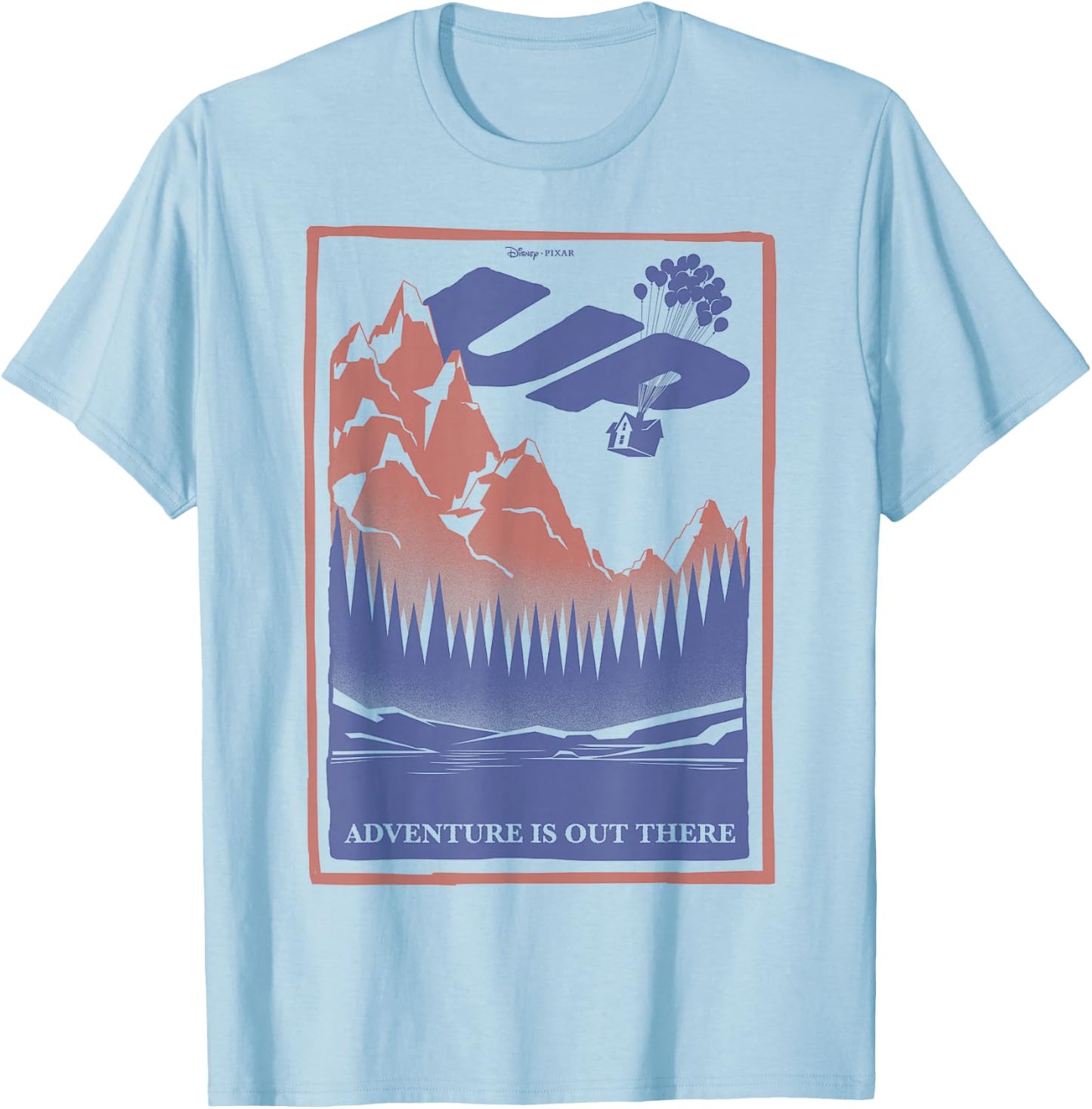 Disney Pixar Up Adventure Is Out There Poster T-Shirt - T-Shirt | Light Blue