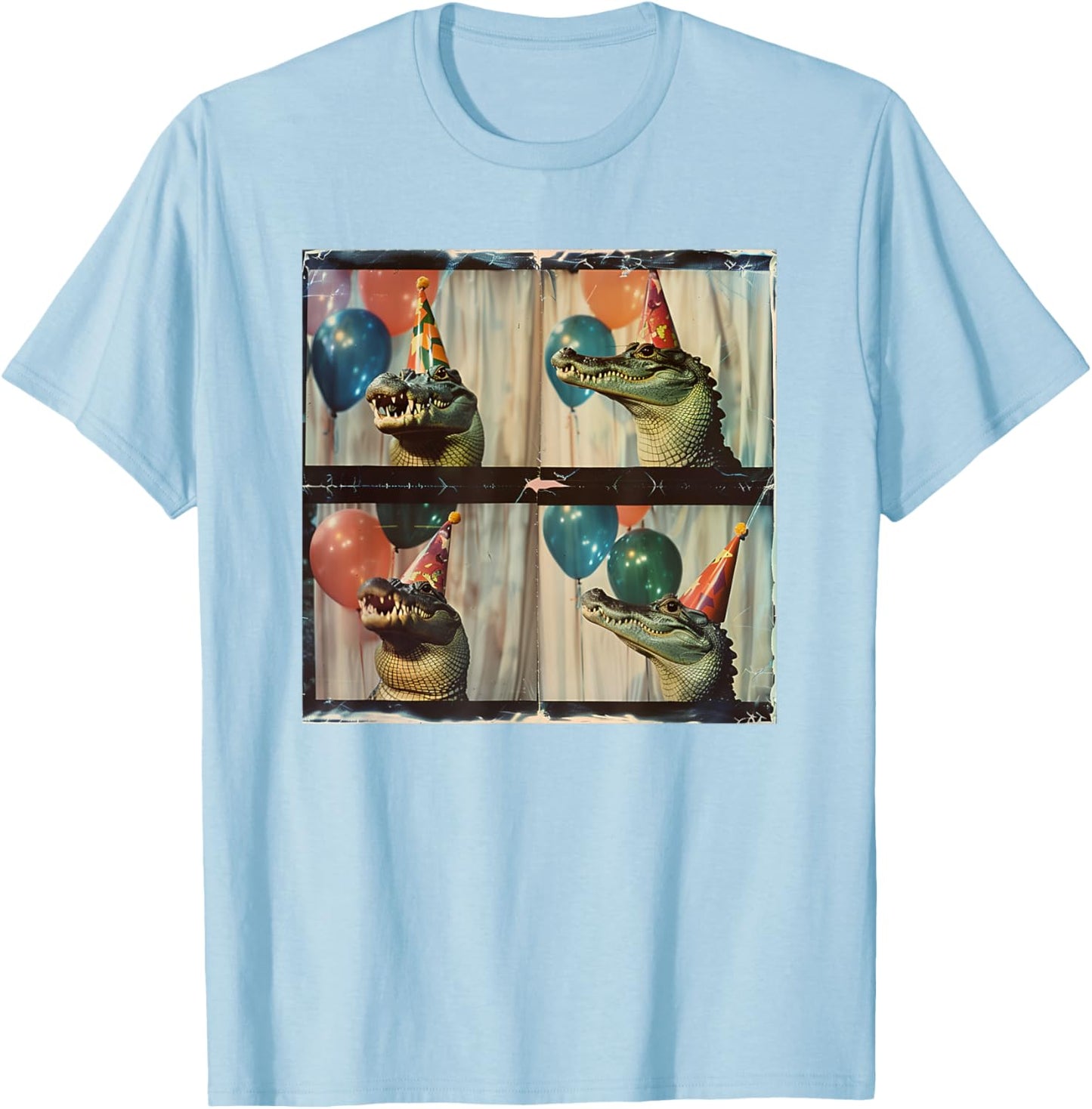 Funny Crocodile Face Alligator Croc Florida Gator Birthday T-Shirt - T-Shirt | Light Blue