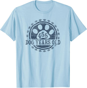455 Dog Years Old, 65 in Human 65th Birthday Give Idea T-Shirt - T-Shirt | Light Blue