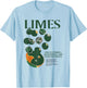 Retro Vintage Limes Graphic Vegetables Lemon Women and Men T-Shirt - T-Shirt | Light Blue