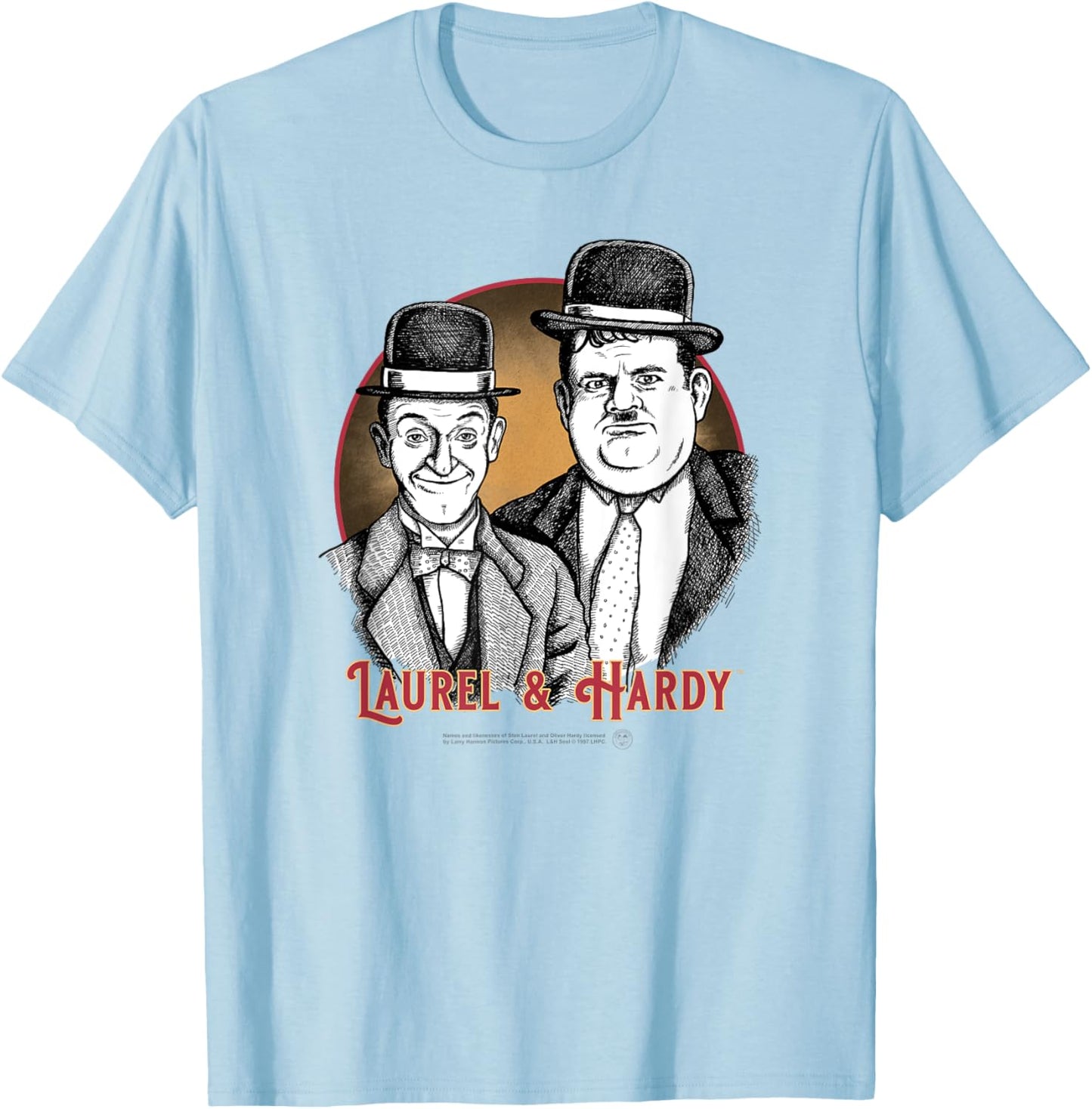 Laurel & Hardy Classic Comedy , white, S T-Shirt - T-Shirt | Light Blue
