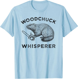 Woodchuck , Funny Groundhog With Chainsaw Apparel T-Shirt - T-Shirt | Light Blue