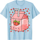 Japanese Pink Strawberry Milk Kawaii 90s Retro T-Shirt - T-Shirt | Light Blue