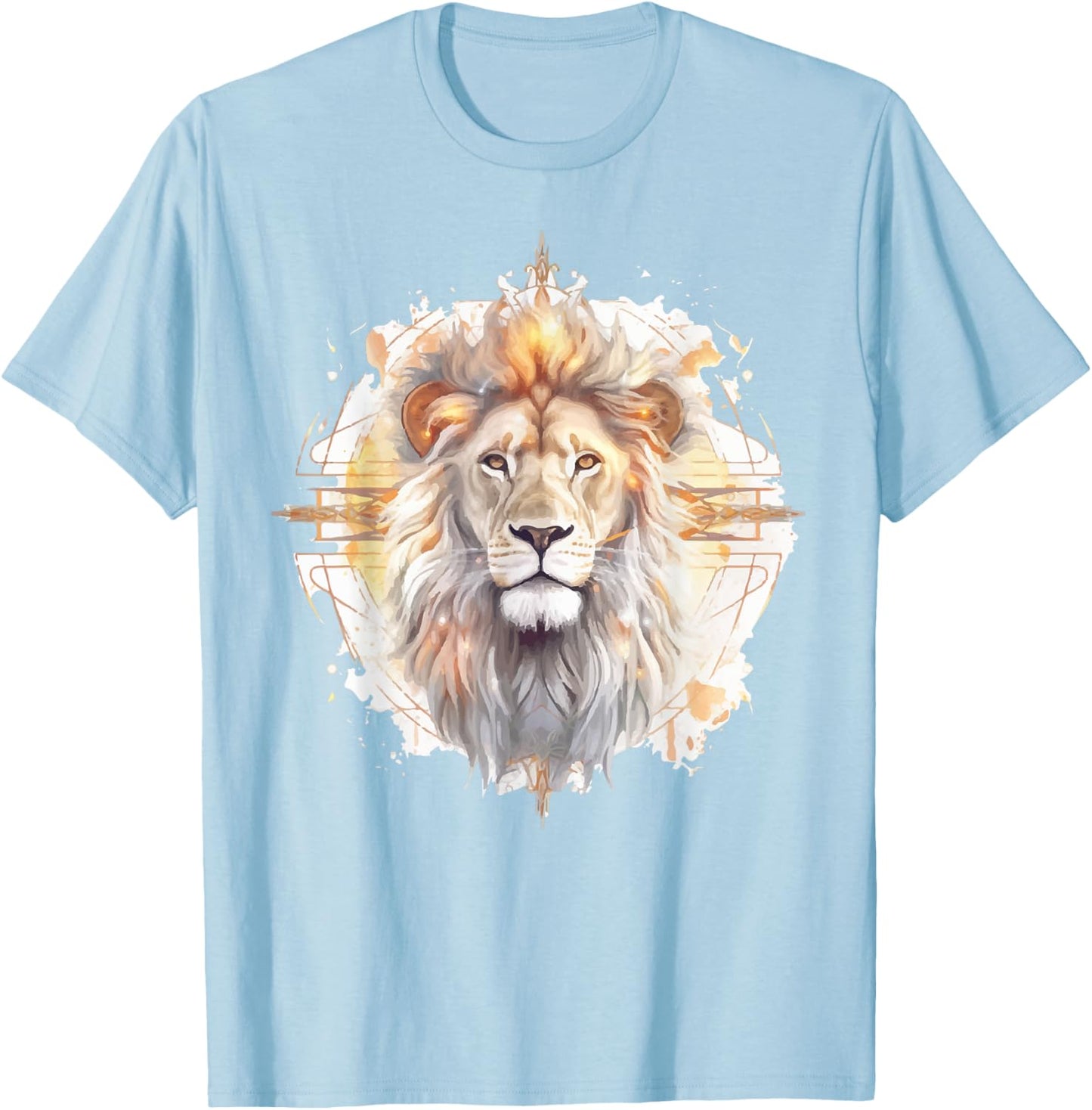 Lion of Judah Shirt Men Fathers Day Christian Religious Dad T-Shirt - T-Shirt | Light Blue