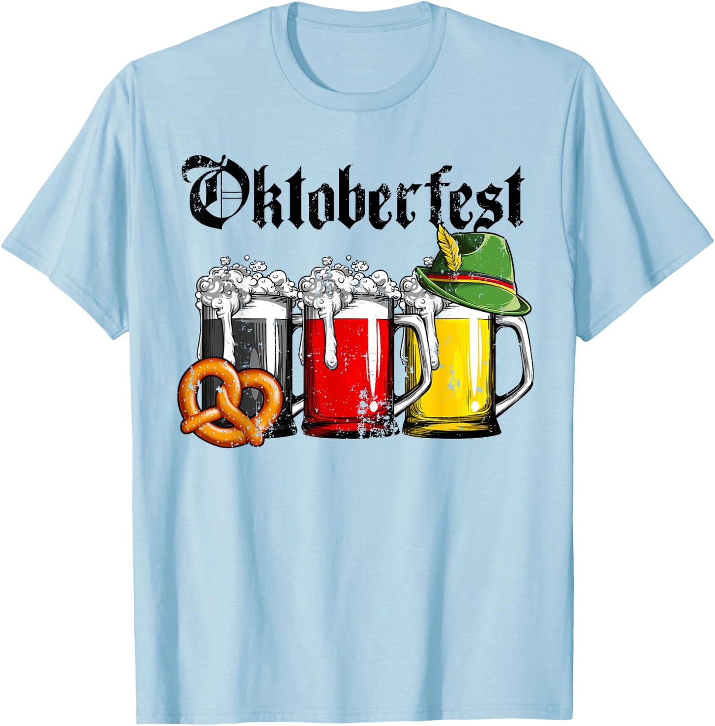 Oktoberfest Beer German Flag Clothing Men Women Drinking Mug T-Shirt - T-Shirt | Light Blue